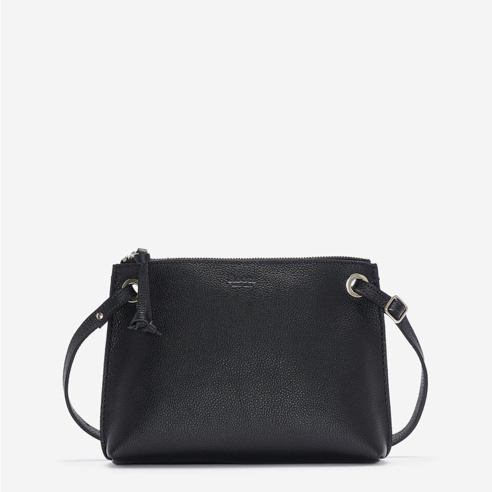 Roots Canada Edie Black Leather Crossbody Bag Purse